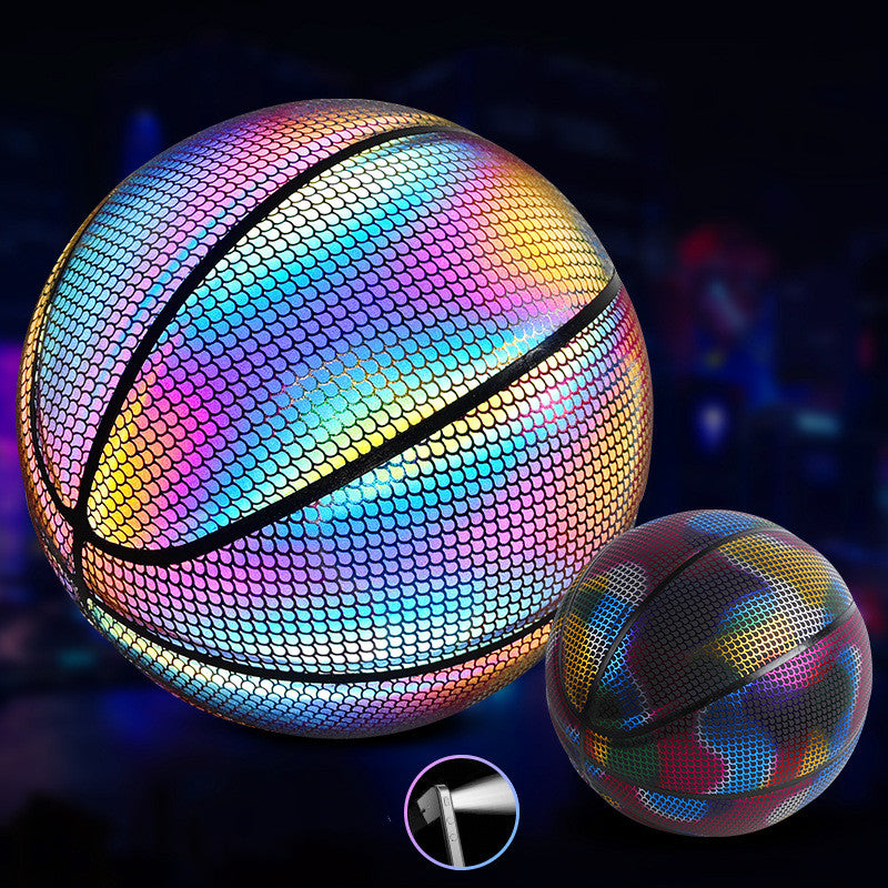 Glowing fluorescent basketball