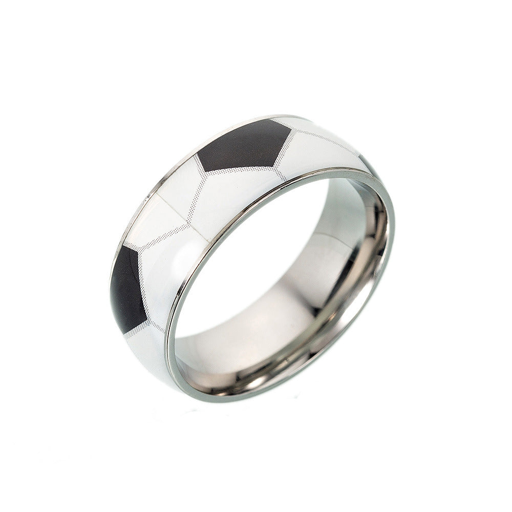 Football basketball football titanium steel ring