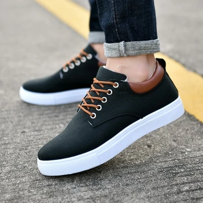 Breathable mens casual canvas sport shoes