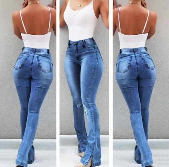 Stretch ripped jeans