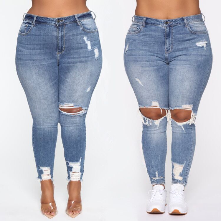 Stretch Ripped Women Plus Size Jeans Plus Size Jeans