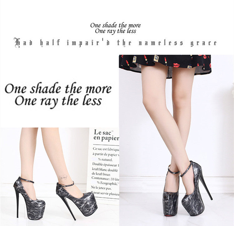 Shallow Patent Leather Ultra-high Stiletto Heel