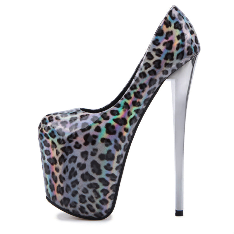 Super High Stiletto Gradient Leopard Print High Heels