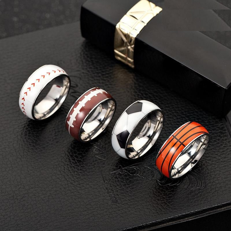 Football basketball football titanium steel ring