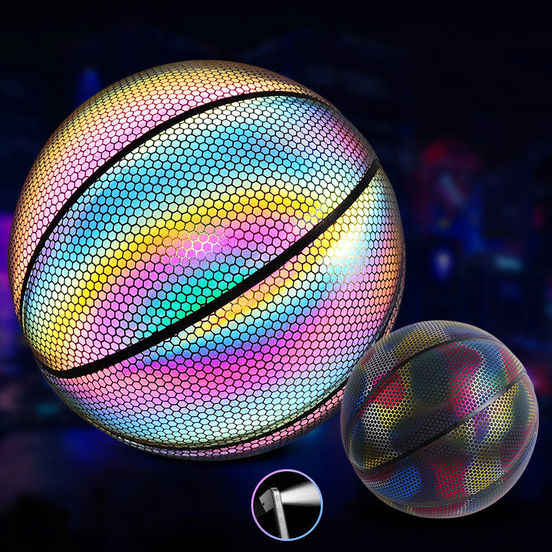 Glowing fluorescent basketball