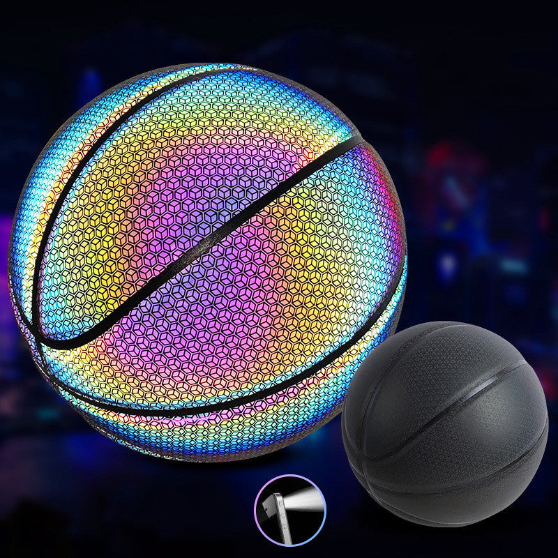 Glowing fluorescent basketball