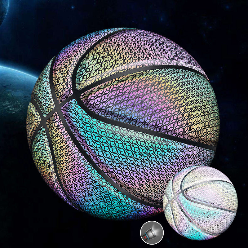 Glowing fluorescent basketball