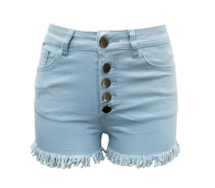 Women's Denim Shorts Buttons Decorative Sexy Denim Shorts