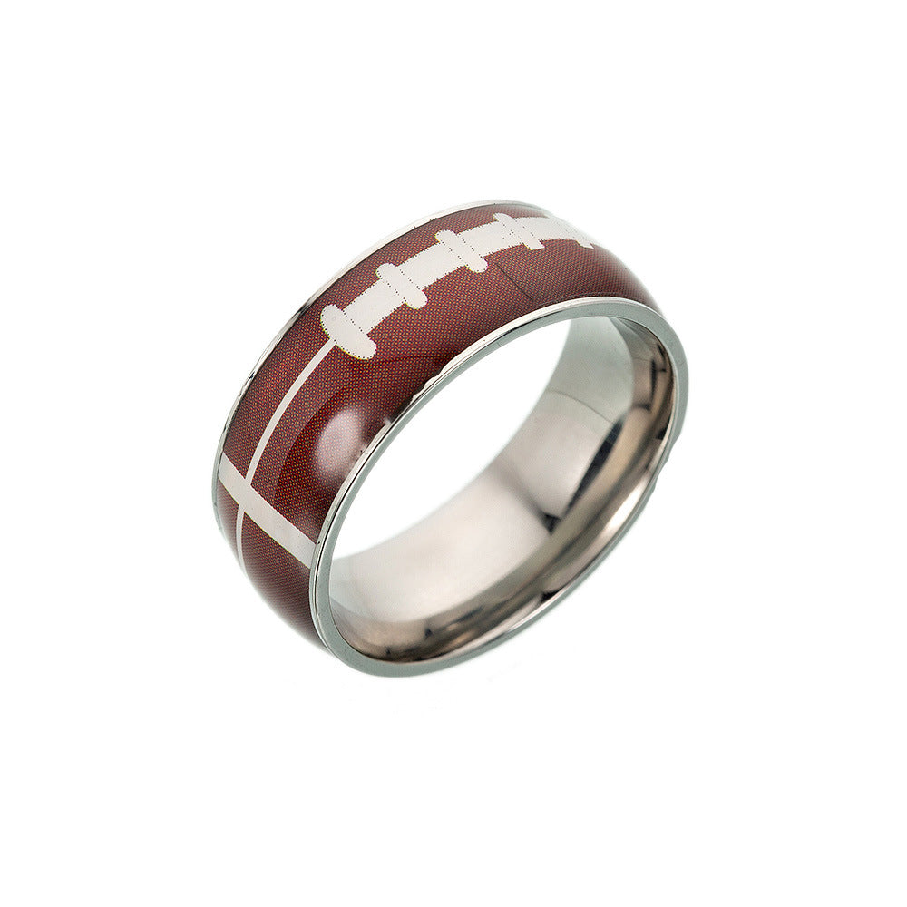 Football basketball football titanium steel ring