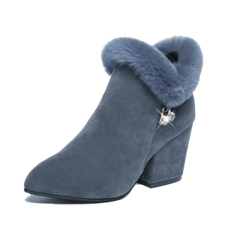 Fashion rabbit fur high heels