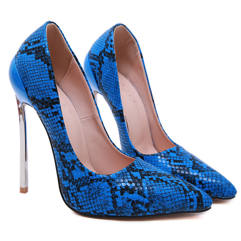 Snake print high heels