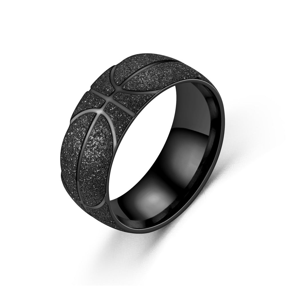 Men's Titanium Steel Jewelry Basketball Ring Sports