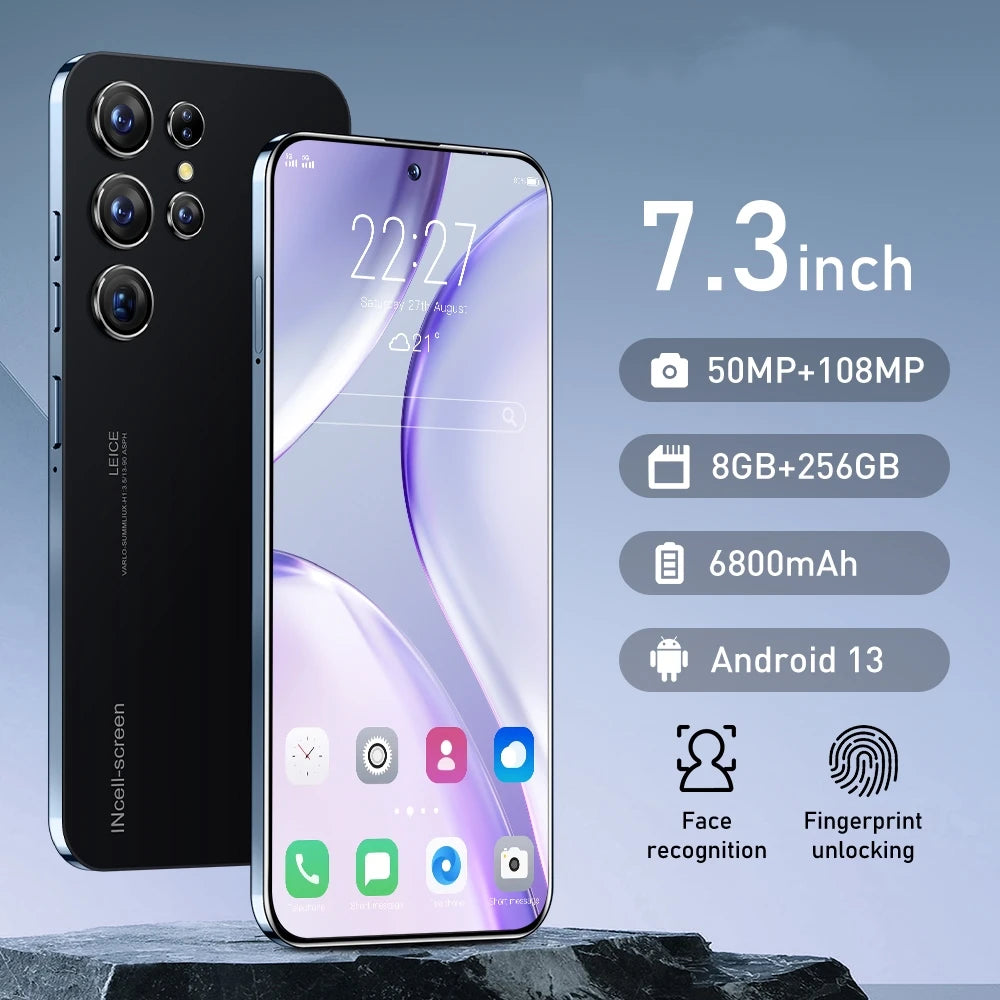 Amoi X24 5G Smartphone 7.3'' FHD Screen 8GB+256GB Game Music Phone 50MP+108MP 6800mAH Super Mobile Phone Face+Fingerprint Unlock