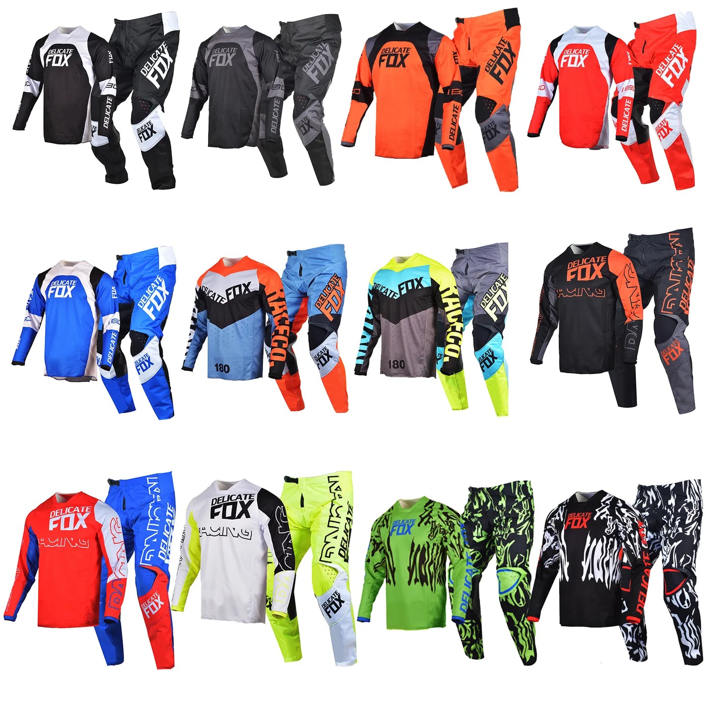 Delicate Fox 180 360 Jersey Pants Gear Set MX Combo Motocross Bmx Dirt Bike Outfit ATV UTV Cycling Suit Enduro Kits For Men