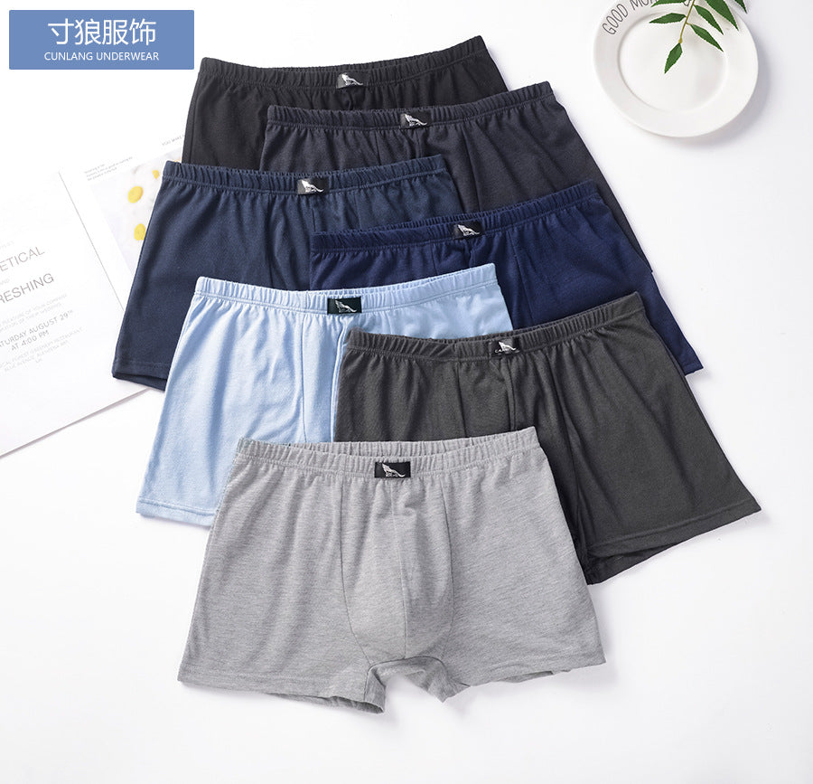 new cotton men's underwear large size personality medium waist comfortable breathable U convex pure cotton flat angle shorts