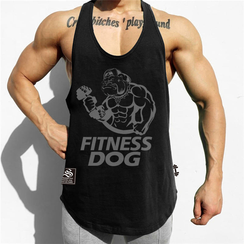 Muscle fitness sleeveless T-shirt quick-dry sports