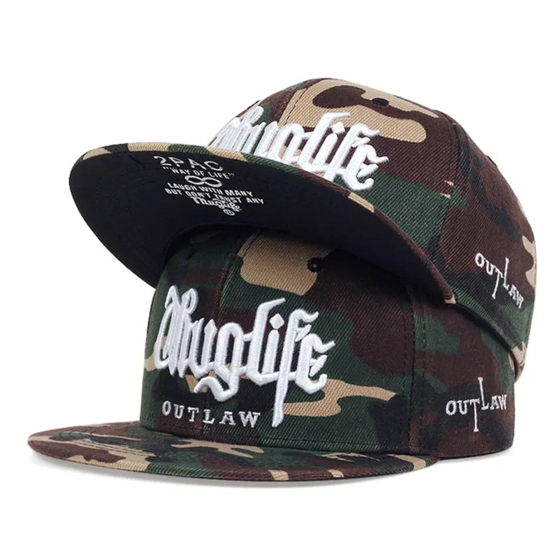 Thuglife Embroidery Hiphop Baseball Cap Snapback Hat Adult Outdoor Casual Sun Casual Bone Dropshipping