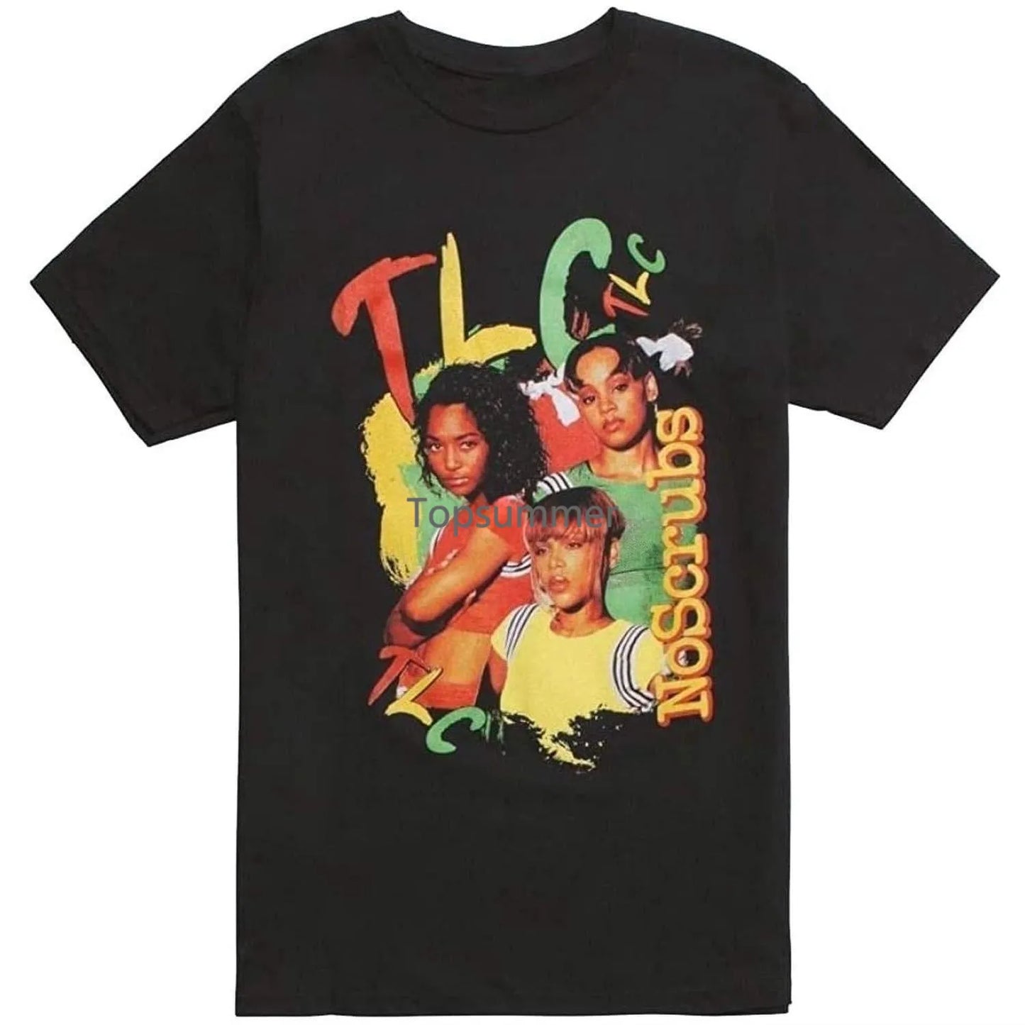 TLC "No Scrubs" Photo T-Shirt - Black