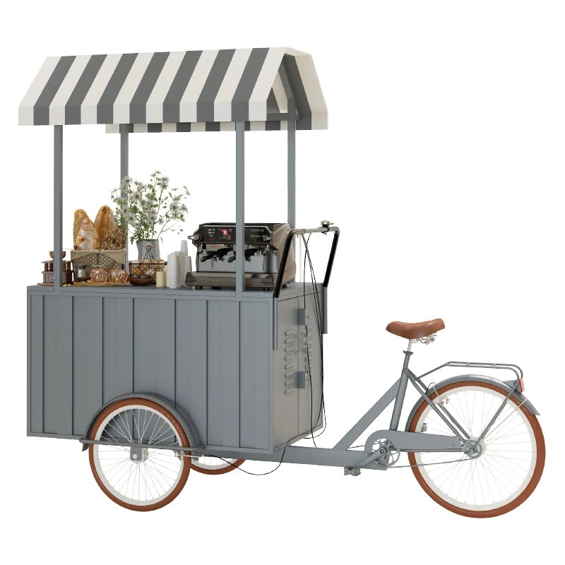 Retro 3 Wheel Display Vending Bike Try-Out Table Food Tricycle Shopping Mall Booth Can Be Customized