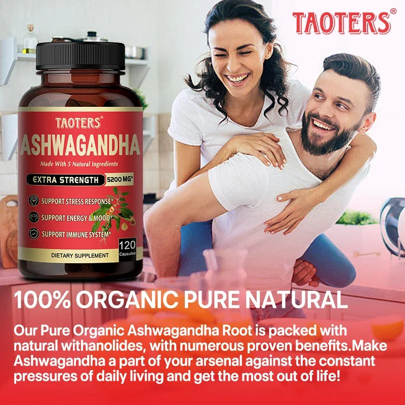 Vegan Ashwagandha Extract Capsules for Stress Relief Improved Sleep Brain Health Muscle Growth and Strength Boosts Immunity