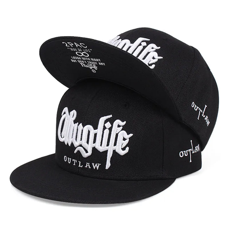 Thuglife Embroidery Hiphop Baseball Cap Snapback Hat Adult Outdoor Casual Sun Casual Bone Dropshipping