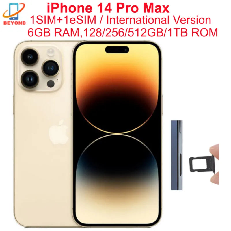 Apple iPhone 14 Pro Max 128/256/512GB 1TB 6GB International Version 6.7" Genuine Retina OLED Face ID NFC A16 - Excellent Condition