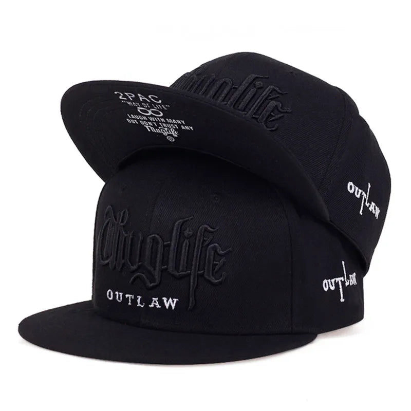 Thuglife Embroidery Hiphop Baseball Cap Snapback Hat Adult Outdoor Casual Sun Casual Bone Dropshipping