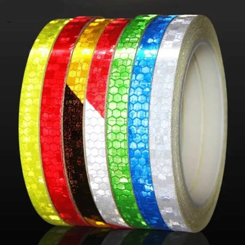 1cm*8m Bike Stickers Reflective Tape Fluorescent MTB Bike Bicycle Strips Cycling MTB Tapes for Bicycle Helmet Motorcycle Scooter