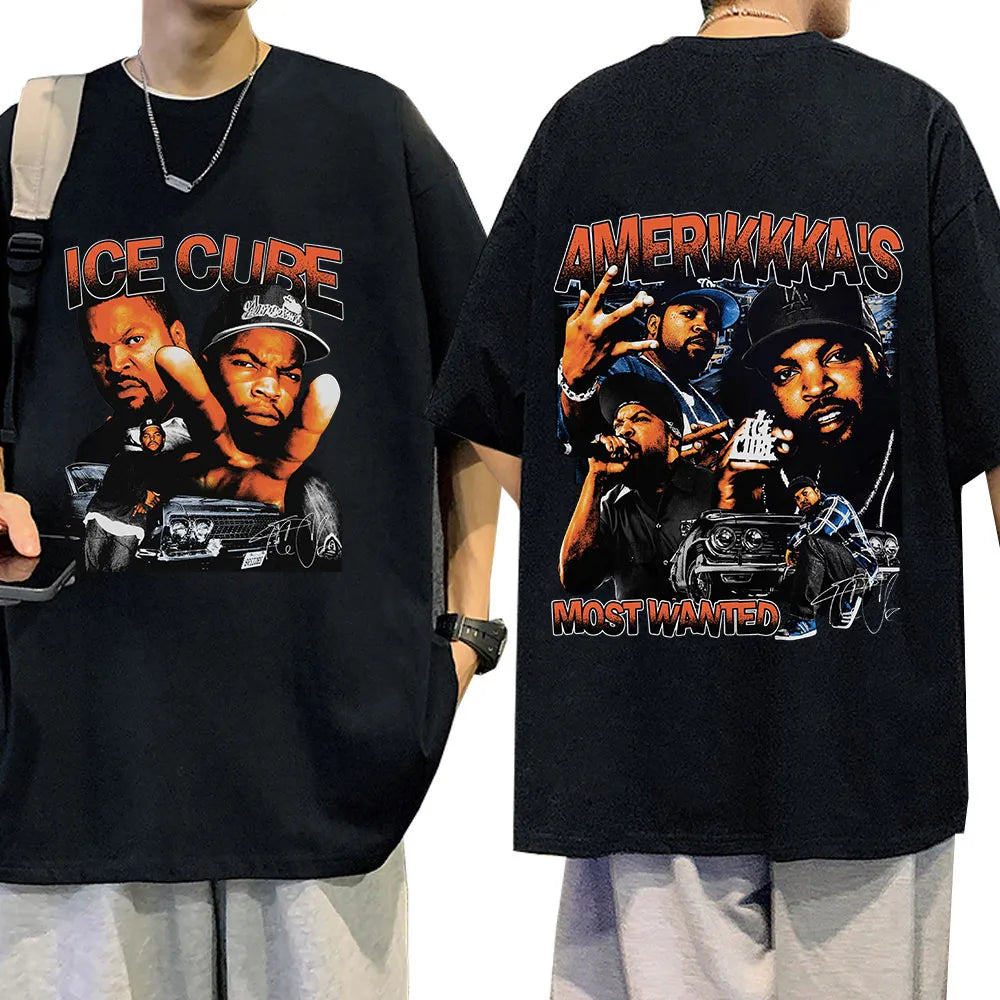 Ice Cube Amerikkka's Most Wanted T-shirt - Vintage 90s Rapper Tee [100% Cotton]