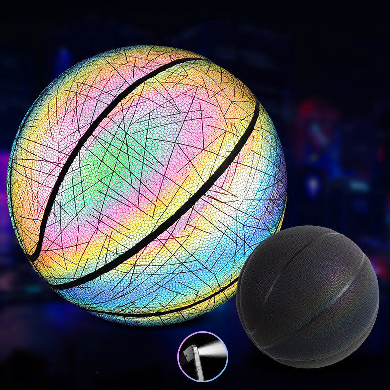 Glowing fluorescent basketball