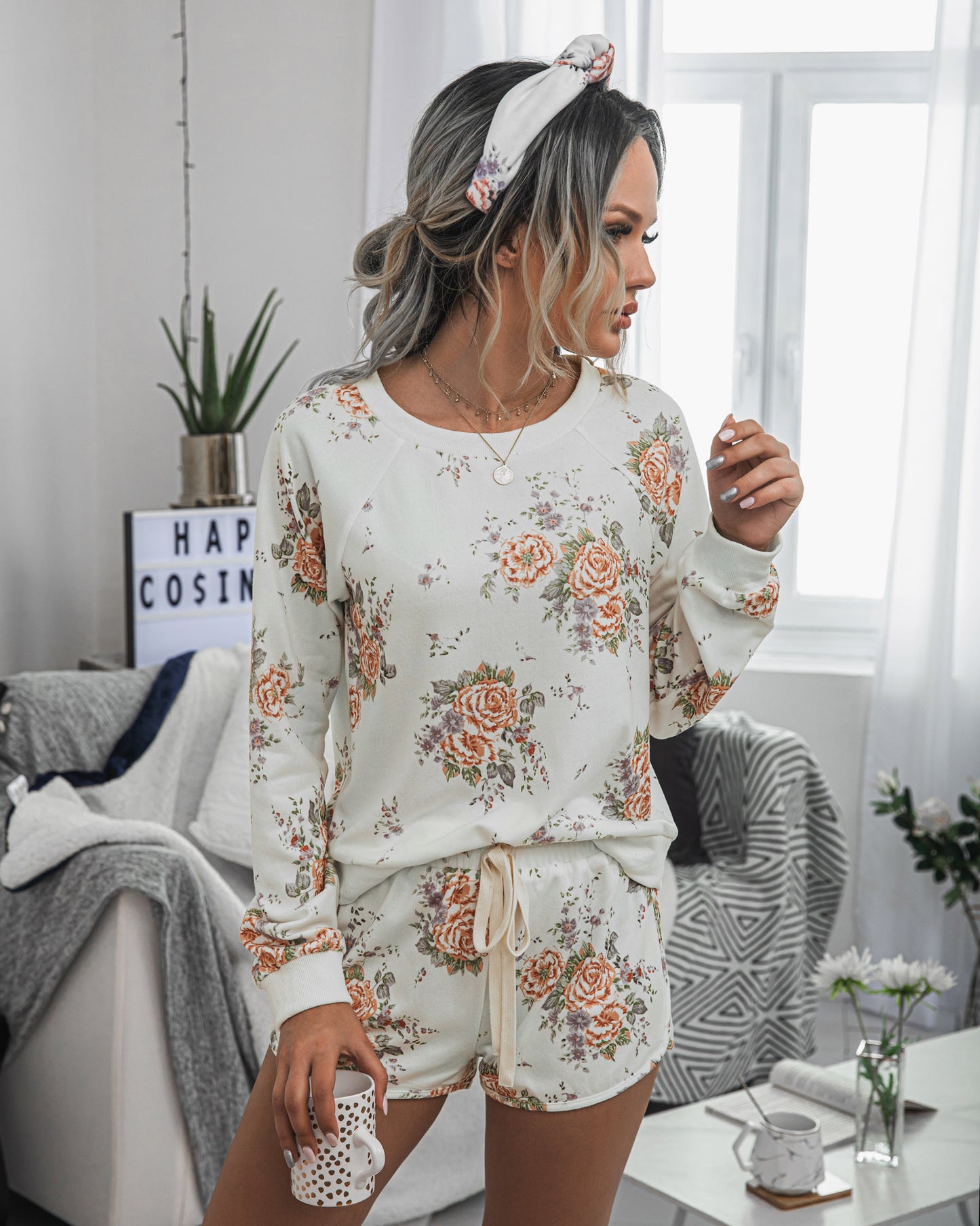 European And American Women's Home Comfort And Fashion Printing Women's Suits