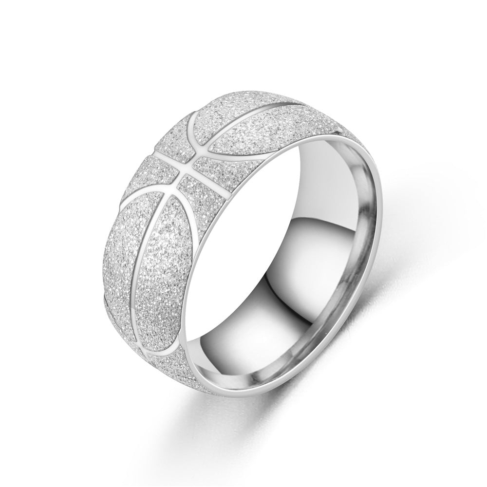 Men's Titanium Steel Jewelry Basketball Ring Sports