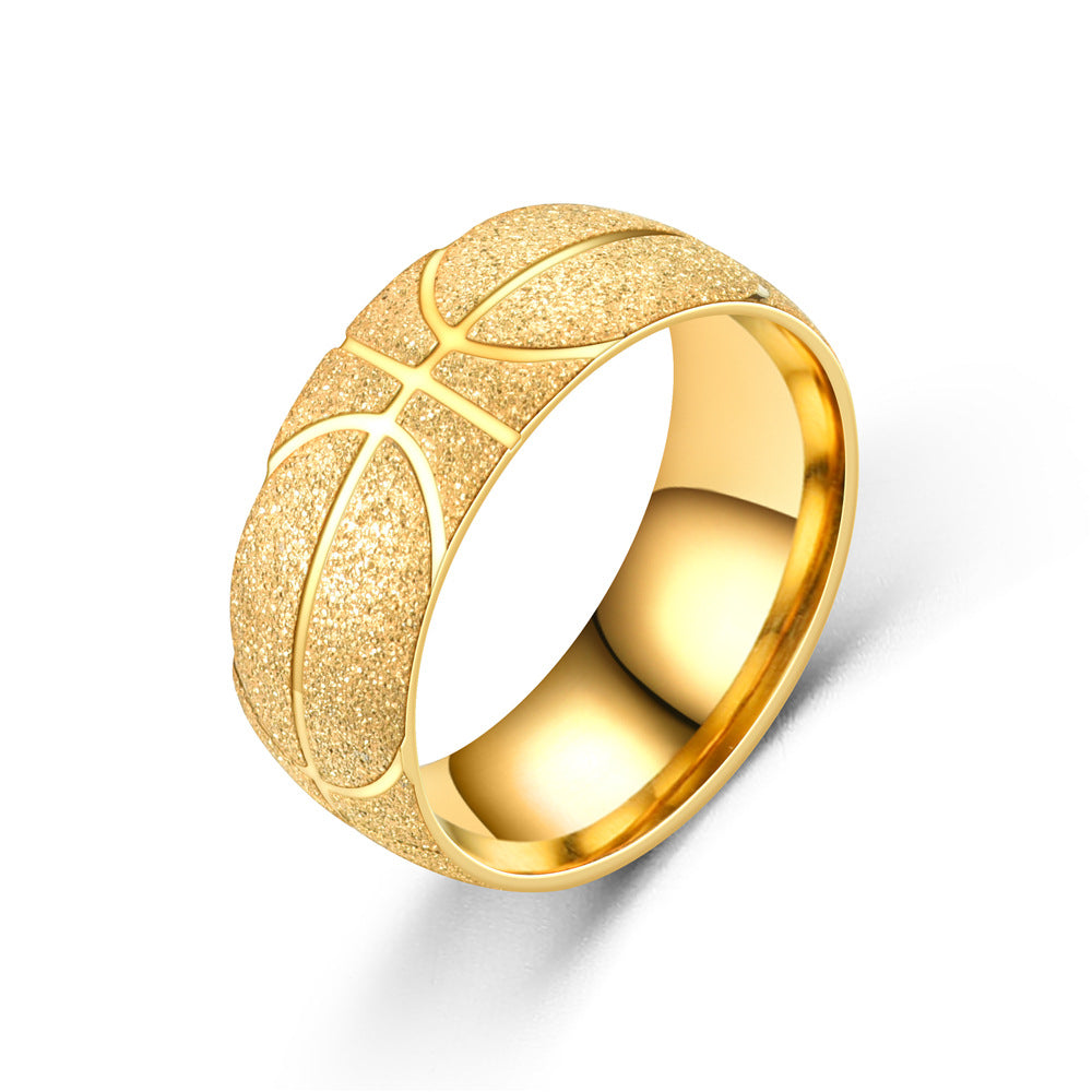 Men's Titanium Steel Jewelry Basketball Ring Sports