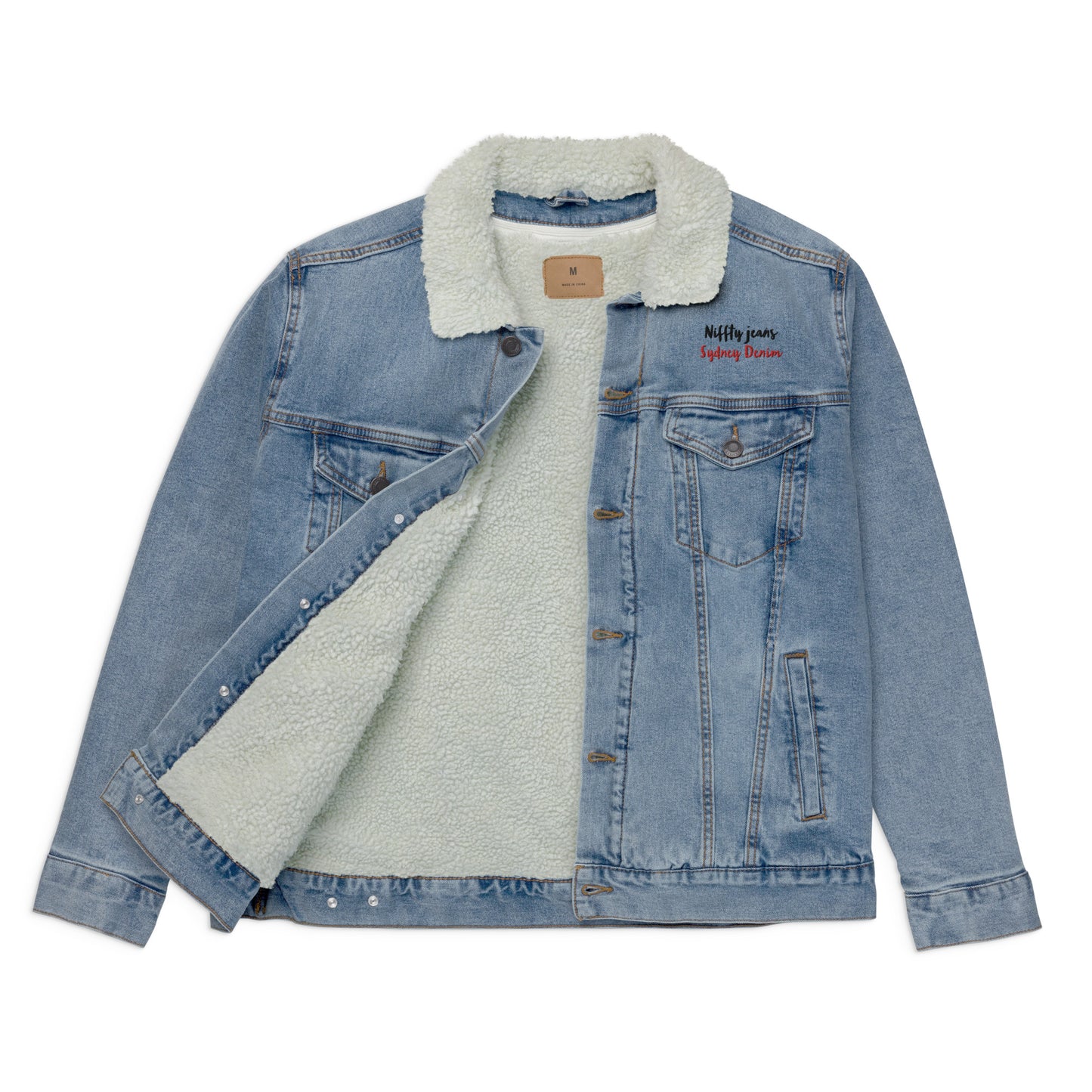 NIFFTY DENIM - Unisex denim sherpa jacket