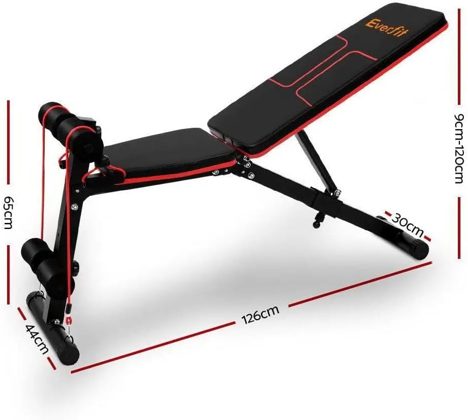 Everfit Weight Bench Multi Station Press Barbell Home Gym FID Chair Flat Incline Decline Toning Exercise Equipment Military Row Leg Extension Preacher Curl