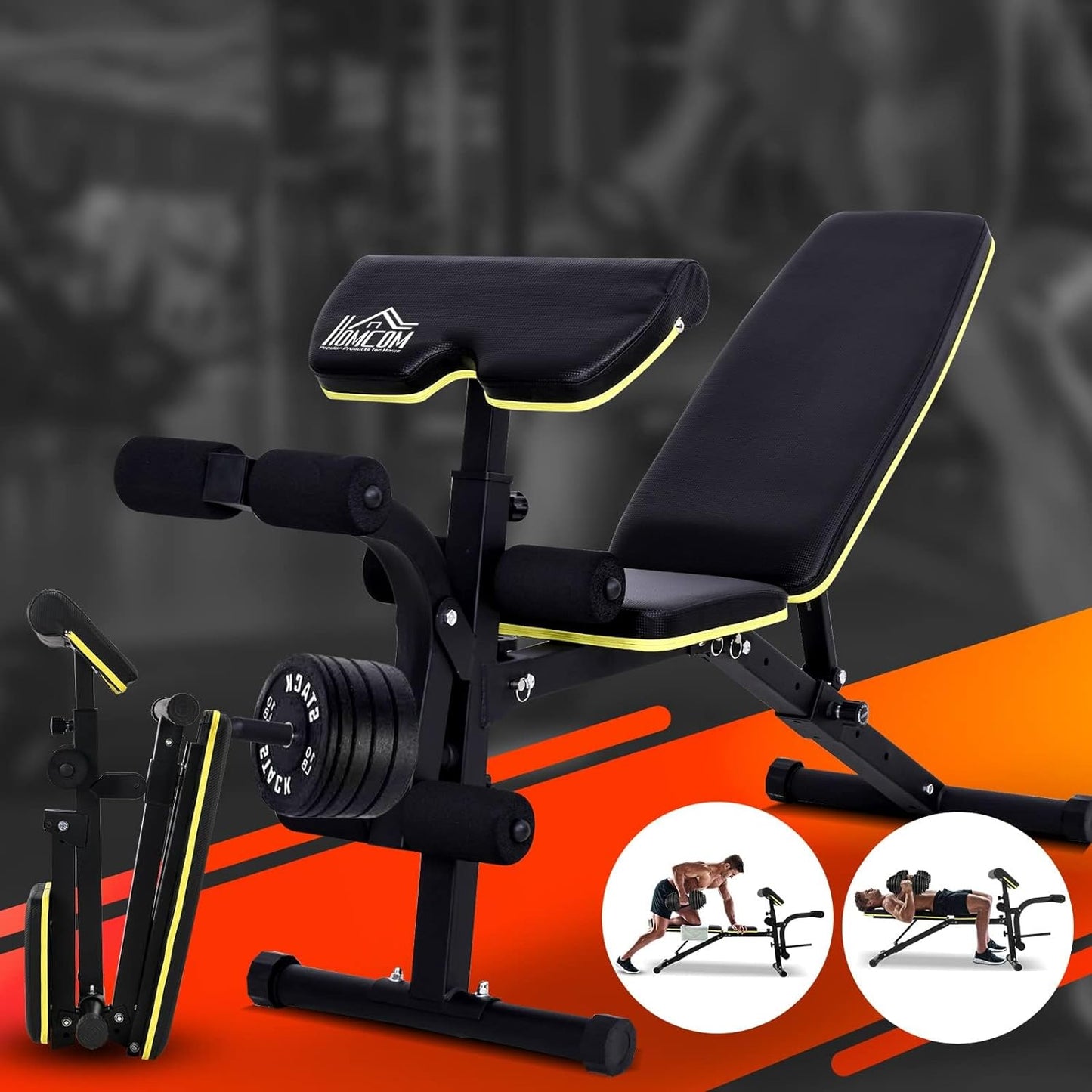 Adjustable Weight Bench - Multi-Functional Workout Bench Press Fitness Equipment for Home or Gym | Strength Training and Full Body Exercise Benches | Portable, Foldable, Flat, Incline and Decline