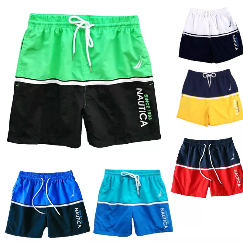 Men's Color Matching Fashion Shorts: Trendy, Casual, Elastic Beach Pants