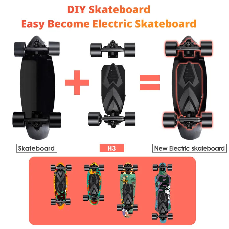 Teamgee H3 DIY Electric Skateboard with Remote Equipped with Flexible DIY Install Kit Suitable for All Standard Skateboards