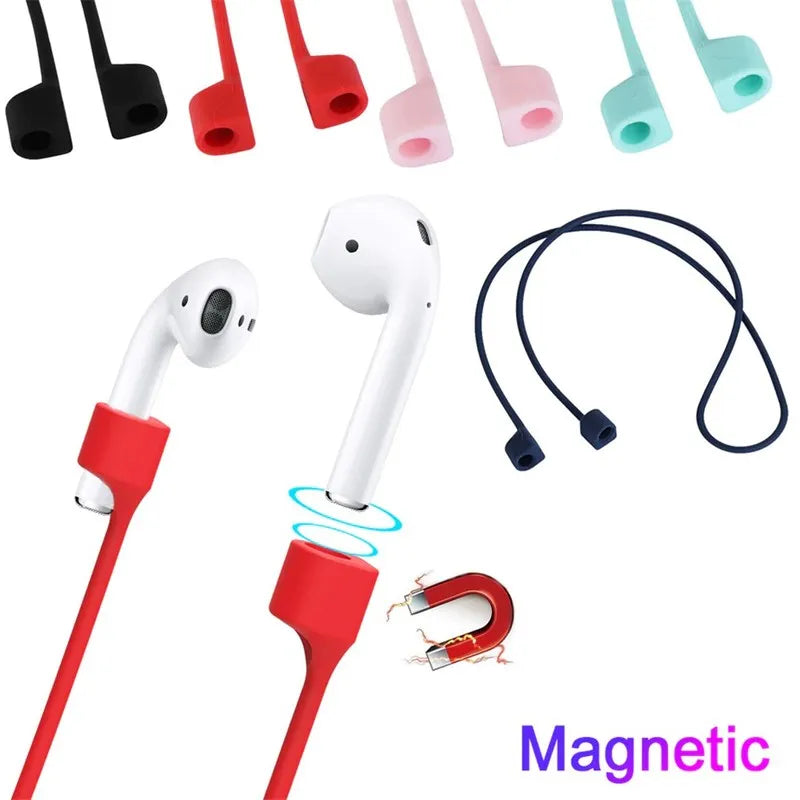 Soft Silicone Anti Lost Magnetic Rope Earphones for Apple Airpods 2 1 3 Air Pods Pro Bluetooth Wireless Headphone Earbuds Strap