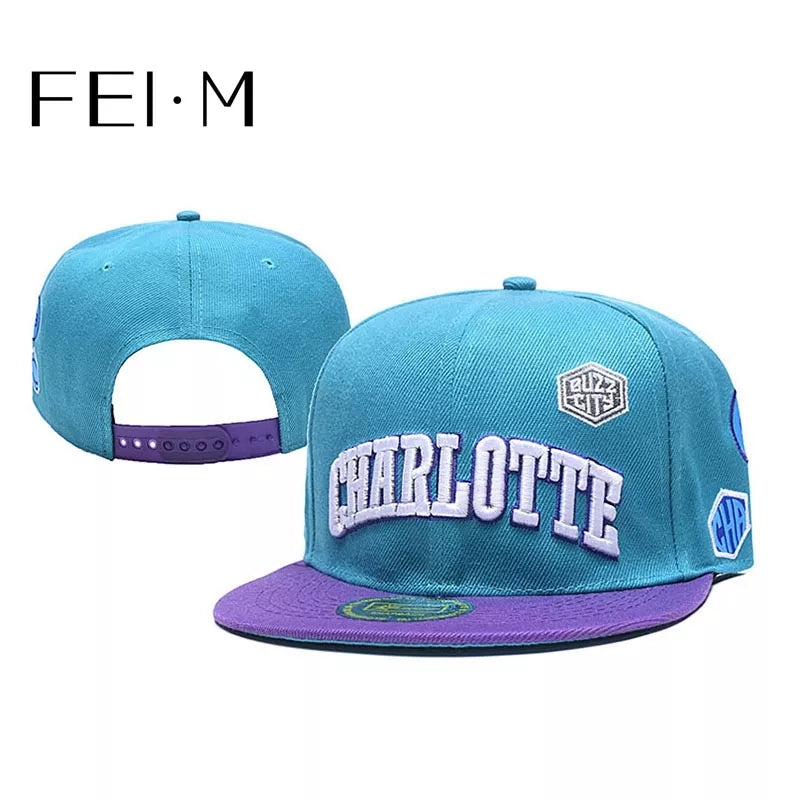 FEI M Fashion Charlotte Adjustable Snapback Cap Basketball Baseball Cap Outdoor Adult Casual Sports Sun Hat dropshipping Bone