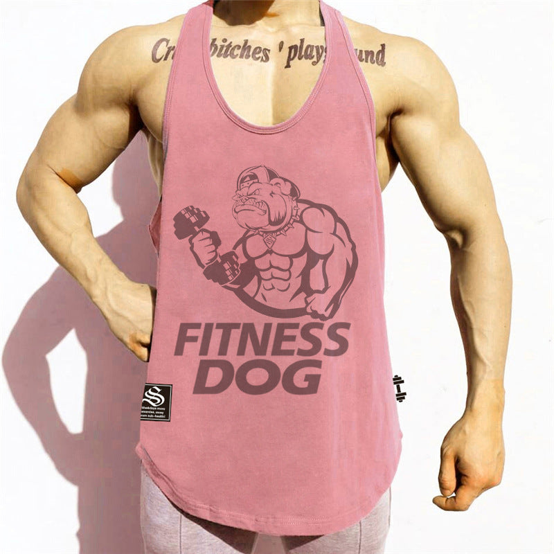 Muscle fitness sleeveless T-shirt quick-dry sports