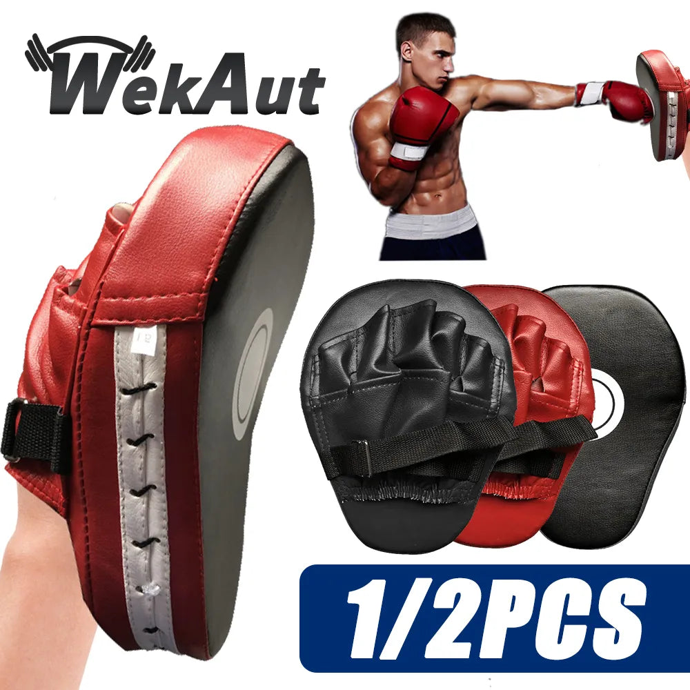 Curved Boxing Muay Thai Hand Target Sanda Training Thickened Earthquake-resistant Curved Baffle PU Leather 5-finger Hand Target