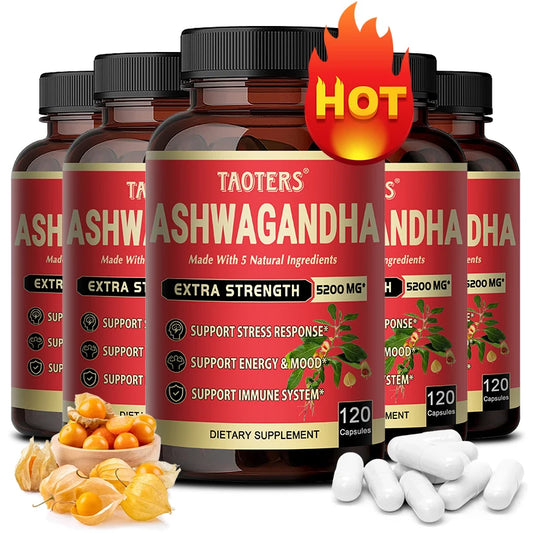 Vegan Ashwagandha Extract Capsules for Stress Relief Improved Sleep Brain Health Muscle Growth and Strength Boosts Immunity