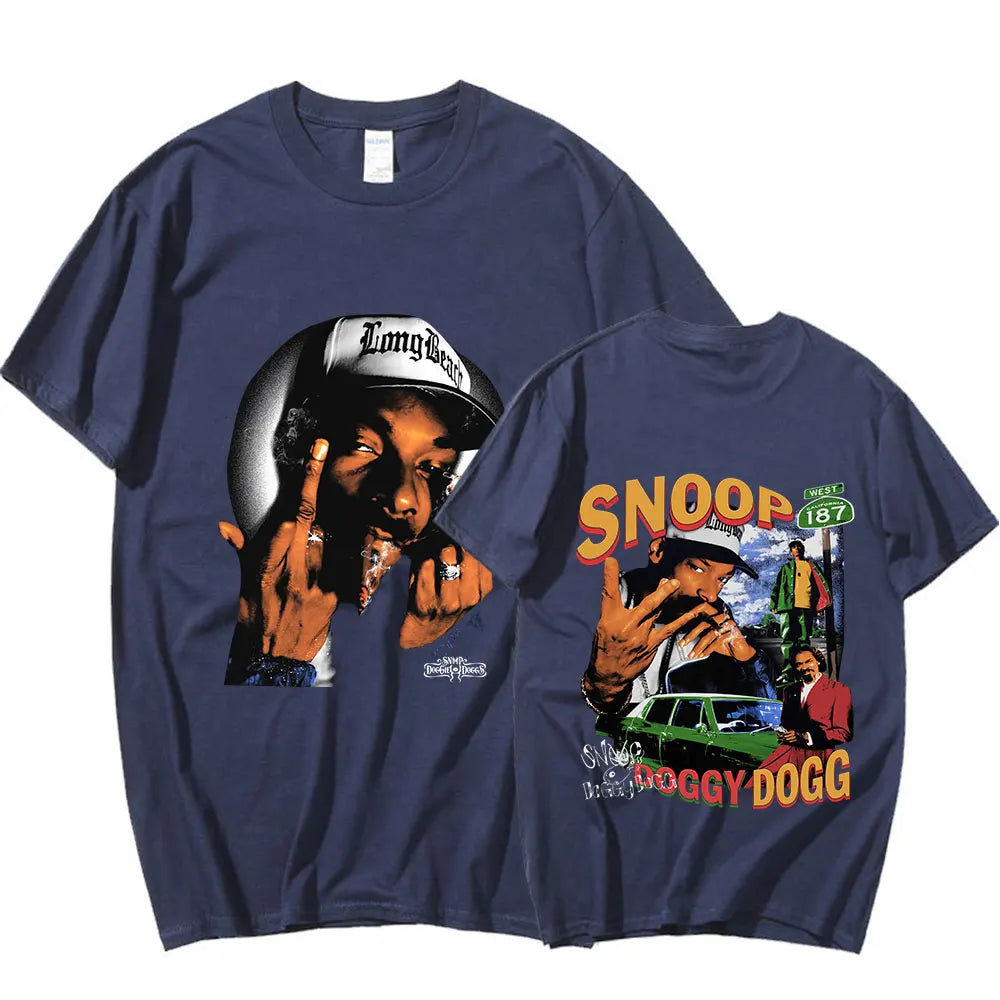 Snoop Dogg 90s Rapper Graphic T-Shirt - Men's Hip Hop Gothic Street Style - High Quality 100% Cotton - Oversized Fit