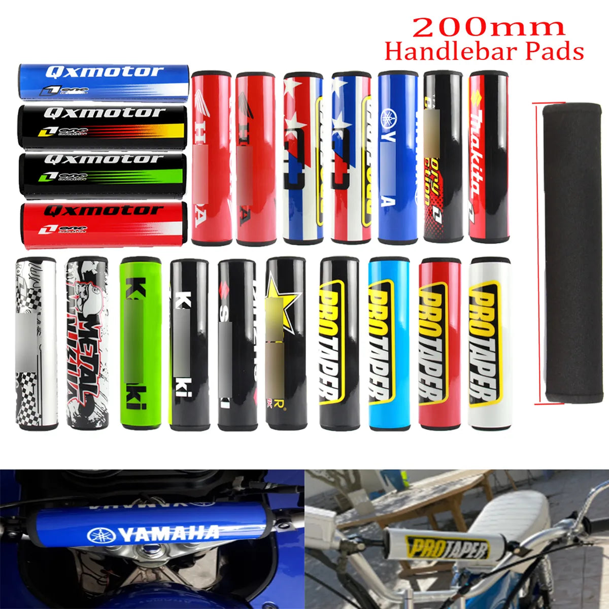 20cm 7/8" Handlebar Crossbar Bar Pad Round Bar Handlebars Pads Dirt Pit Bike Motocross Motorcycle ATV Quad Chest Protector